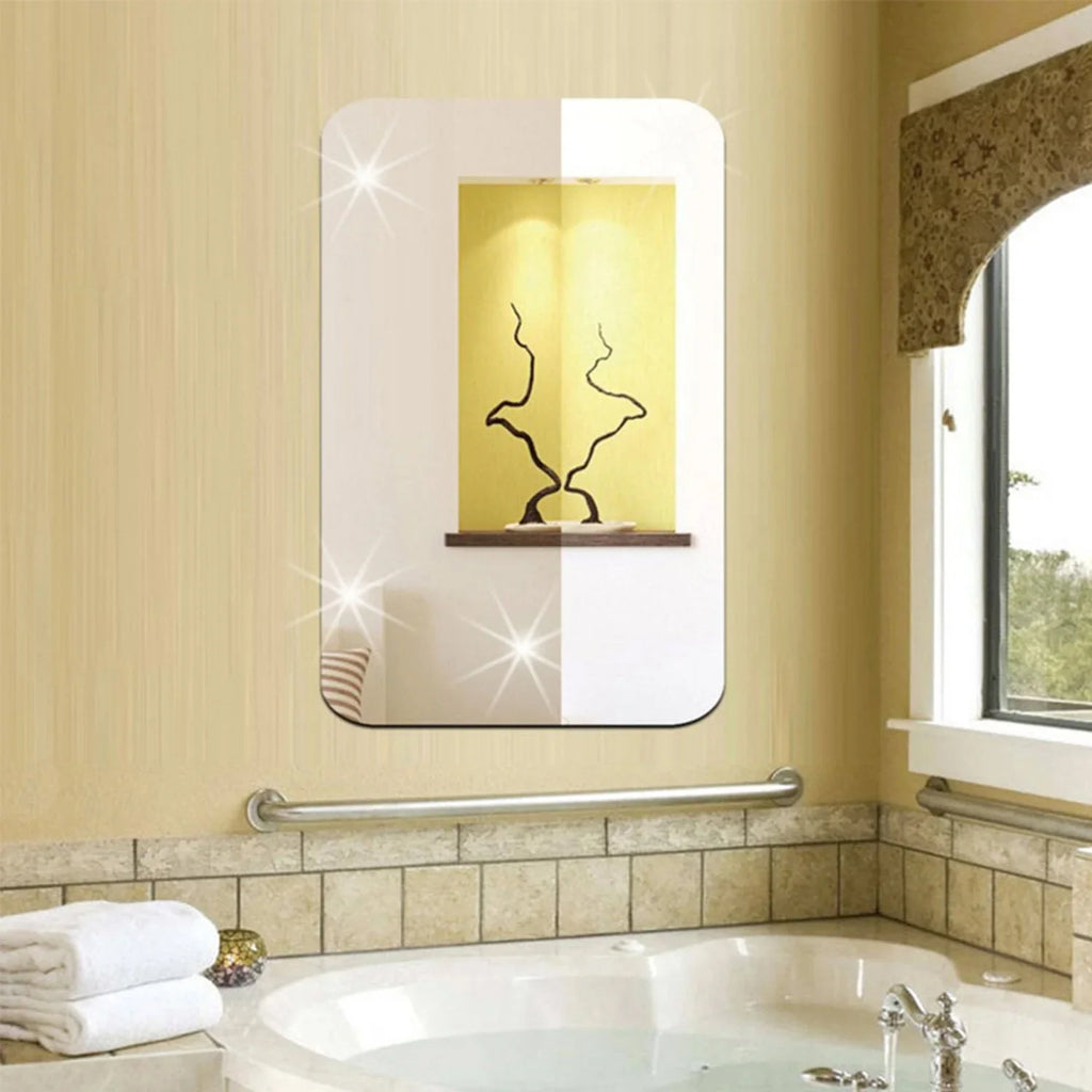 Plastic Square 3D Mirror Wall Stickers (1 Pc / 30x30 Cm)