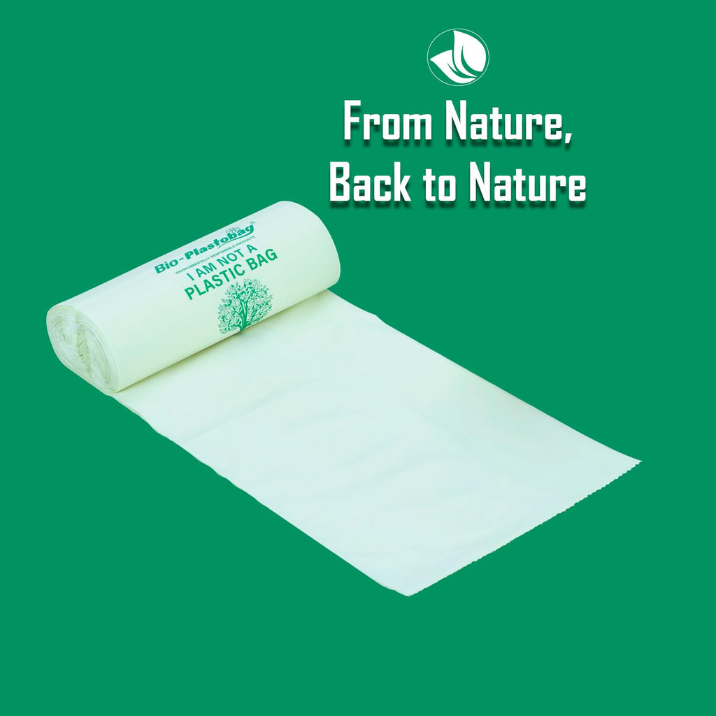 Plastobag Compostable Trash bags | Dustbin Bags | 45 Bags (Pack of 3 Roll) |17" x 19"| Small Garbage Bag