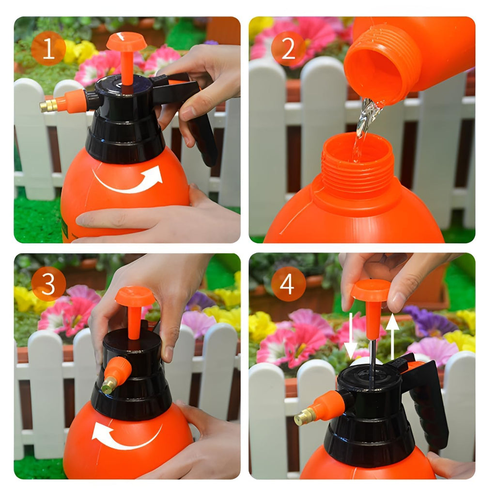 Pressure Spray Pump (2L) - Gardening Water Sprayer for Home, Plants, and Lawn - Plant Watering Can