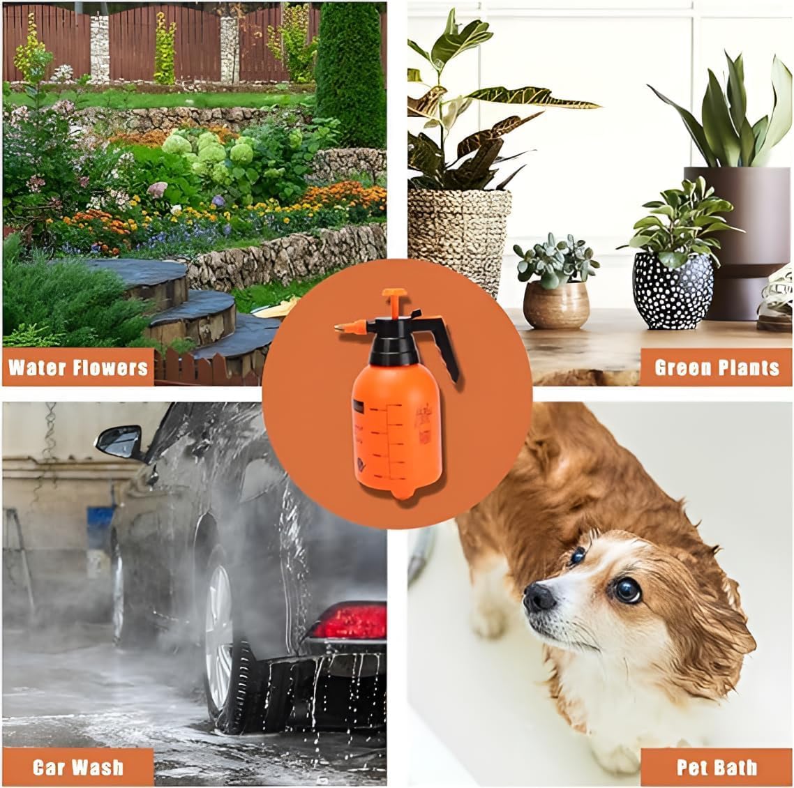 Pressure Spray Pump (2L) - Gardening Water Sprayer for Home, Plants, and Lawn - Plant Watering Can