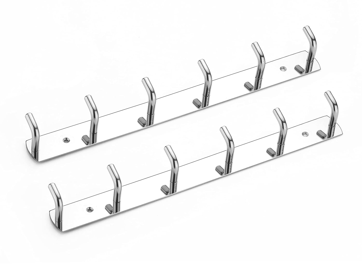 6 Pin Bathroom Cloth Hooks Hanger Door Bathroom Robe Hooks Rail for Hanging Keys,Clothes,Towel Steel Hook