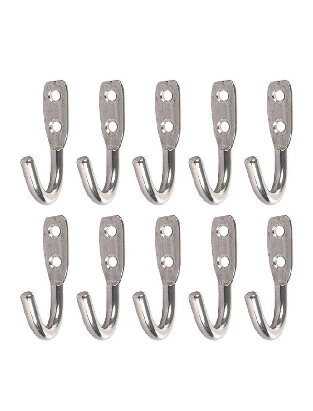 Unbreakable J Type Hook Bathroom Hooks Cloth Hanger Wall Hook Door Robe Hooks for Hanging Keys,Clothes (Pack of 10)