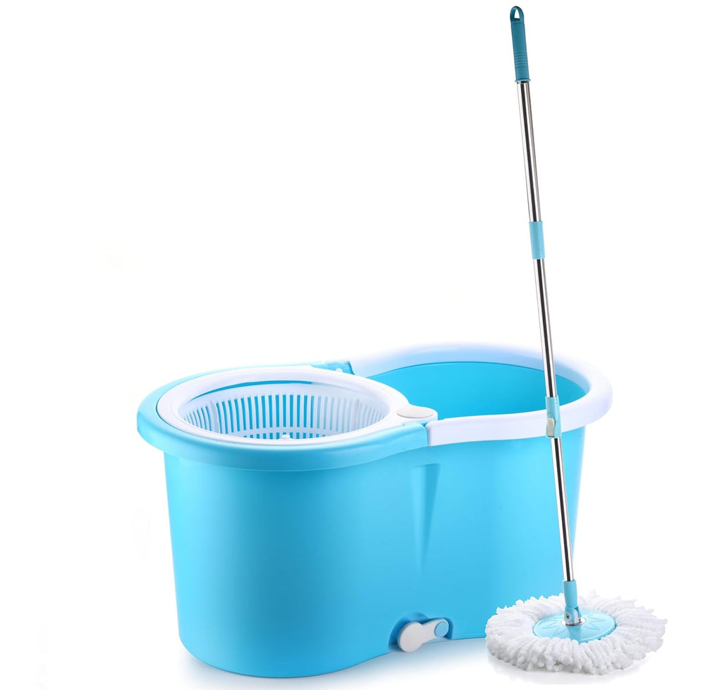 Rapid Plastic Spin Mop, Round Plastic Bucket Floor Cleaning Mop with Bucket, Pocha for Floor Cleaning, Mopping Set