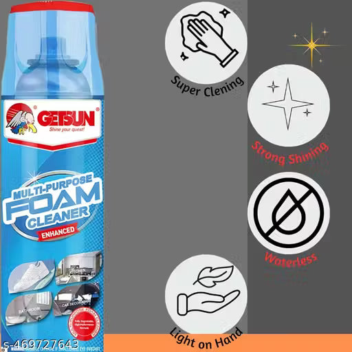 Multi-Purpose Foam Cleaner Spray, Enhanced Formula – Heavy-Duty Waterless Cleaner for Car Interiors, Kitchen, Bathroom, Upholstery, and More – 650ml