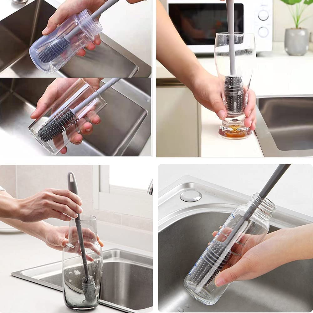 Silicone Bottle Cleaner Brush for Washing Water Bottle, Solution Bottle, Mug. Cleaning Brush