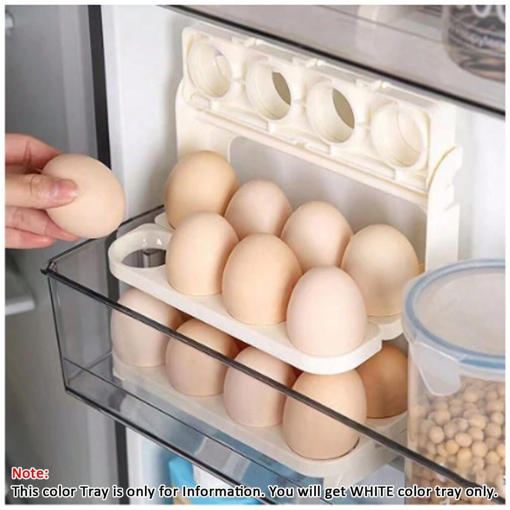 Foldable Egg Storage Box – 24 Grid Plastic Egg Tray for Fridge, Stackable Refrigerator Egg Holder, Space-Saving Folding Egg Container for Kitchen & Side Door Storage