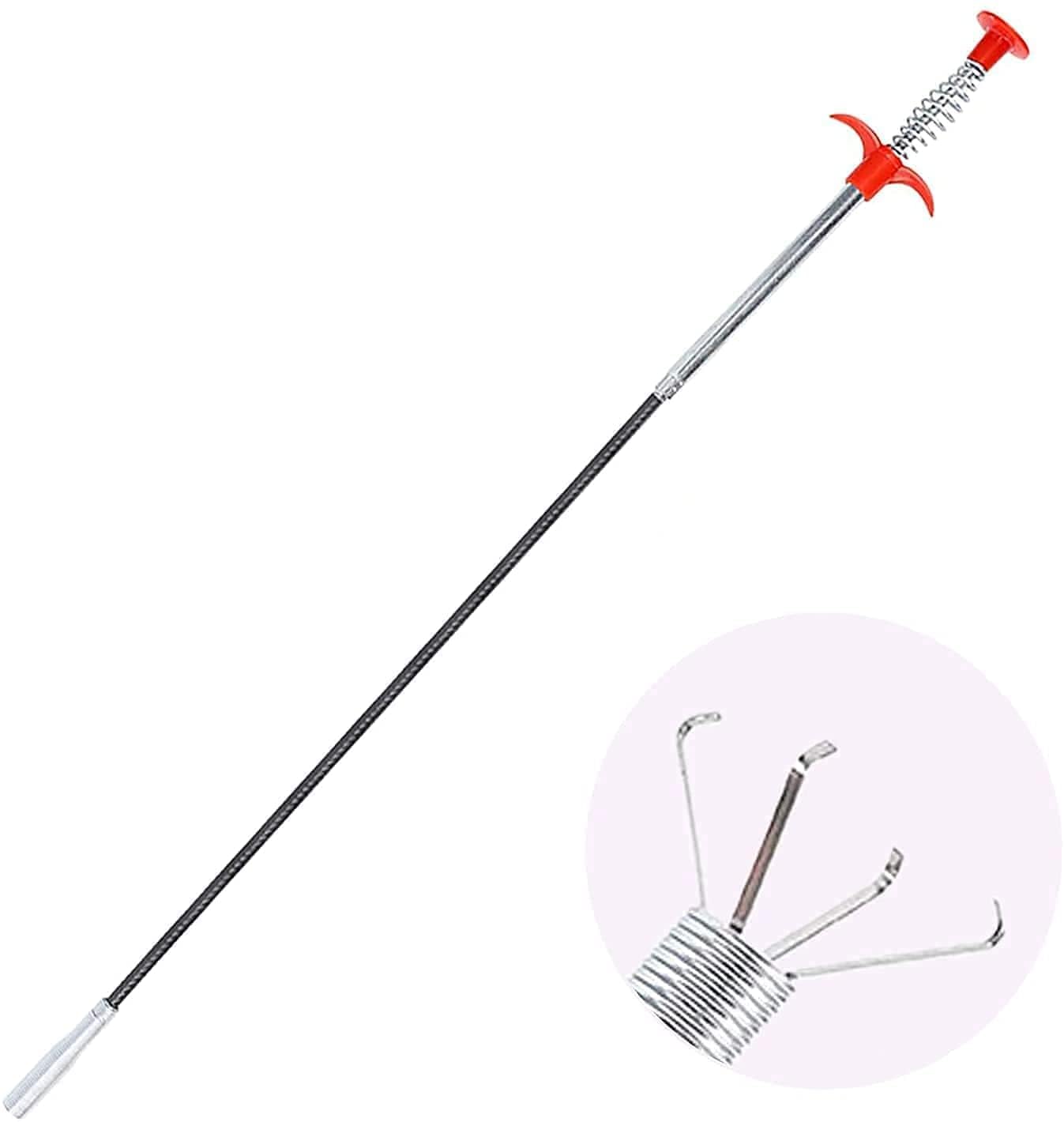 Stainless Steel Drain Pipe Cleaning Spring Stick,Hair Catching Pipe Cleaning Claw Wire,Sink Stick Sewer Sink Tub Dredge Remover,Spring Drain Basin Cleaner Tool(160 Cm) (3) (1)