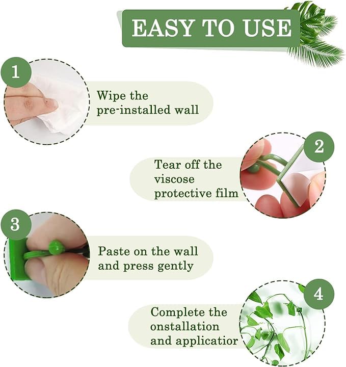 plant support for climbers PACK OF 30 PCS leaf plant organiser clip money plant clips for wall support creeper plant support climber support for plants plant holder for wall climbing wall clips