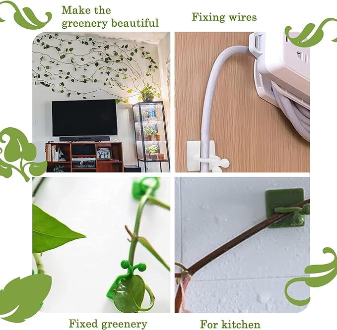 plant support for climbers PACK OF 30 PCS leaf plant organiser clip money plant clips for wall support creeper plant support climber support for plants plant holder for wall climbing wall clips