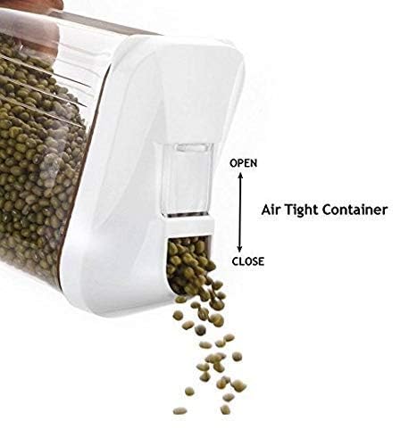 Containers Plastic Transparent Storage Containers Set Rectange Easy Flow Jars Grocery Canister Sliding Top Airtight Dabba for Kitchen Combo Set. SIGMA CONTAINER 750ML (3PCS PER 1 SET)