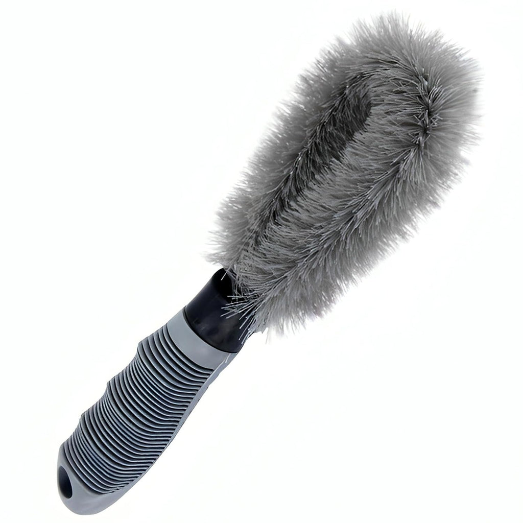 Tyre Cleaner Brush Car Cleaning Brush for Rim Cleaning Liquid Nylon Bristles Microfiber Duster Perfect for Tire Rubber Car Accessories – Used with Tyre Puncture Kit and Microfiber Cloth