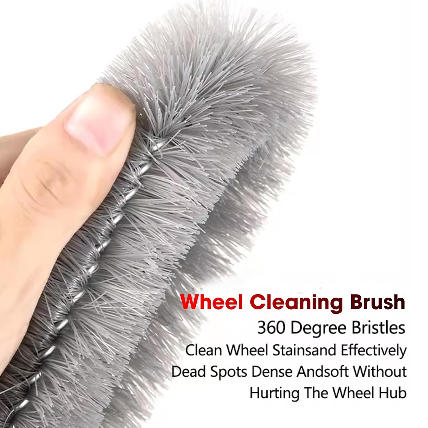 Tyre Cleaner Brush Car Cleaning Brush for Rim Cleaning Liquid Nylon Bristles Microfiber Duster Perfect for Tire Rubber Car Accessories – Used with Tyre Puncture Kit and Microfiber Cloth