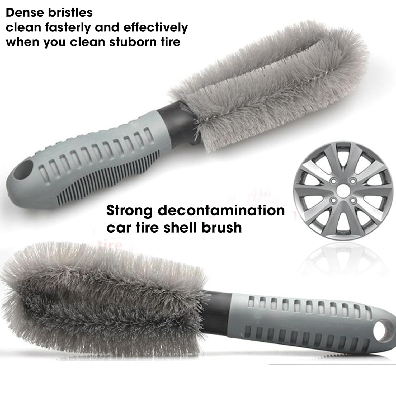 Tyre Cleaner Brush Car Cleaning Brush for Rim Cleaning Liquid Nylon Bristles Microfiber Duster Perfect for Tire Rubber Car Accessories – Used with Tyre Puncture Kit and Microfiber Cloth