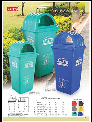 Square Dome Lid Big Garbage Waste Dustbin Trash Bucket 60 Liters Yellow Color Can Be Used for Garbage Waste Management