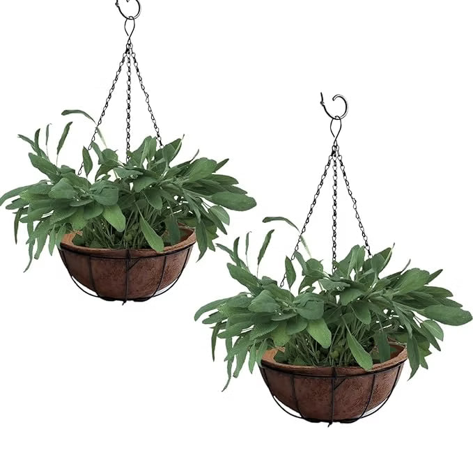 Basket With Liner & Chain - Set of 2