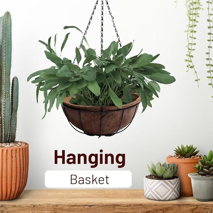 Basket With Liner & Chain - Set of 2