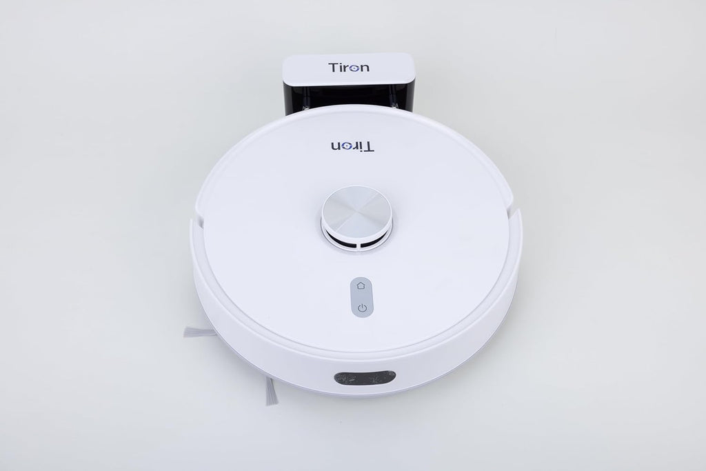 TIRON Trv 20 Robotic Vacuum Cleaner For Home Use Wet And Dry|Dual Action Mop And Vacuum,5000 Pa Suction,Smart Lidar Navigation,2600Mah Battery|Automatic Cleaning Robot With Smart App Control,White