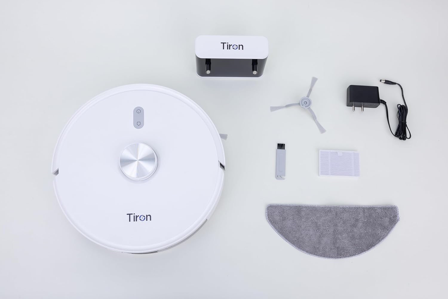 TIRON Trv 20 Robotic Vacuum Cleaner For Home Use Wet And Dry|Dual Action Mop And Vacuum,5000 Pa Suction,Smart Lidar Navigation,2600Mah Battery|Automatic Cleaning Robot With Smart App Control,White