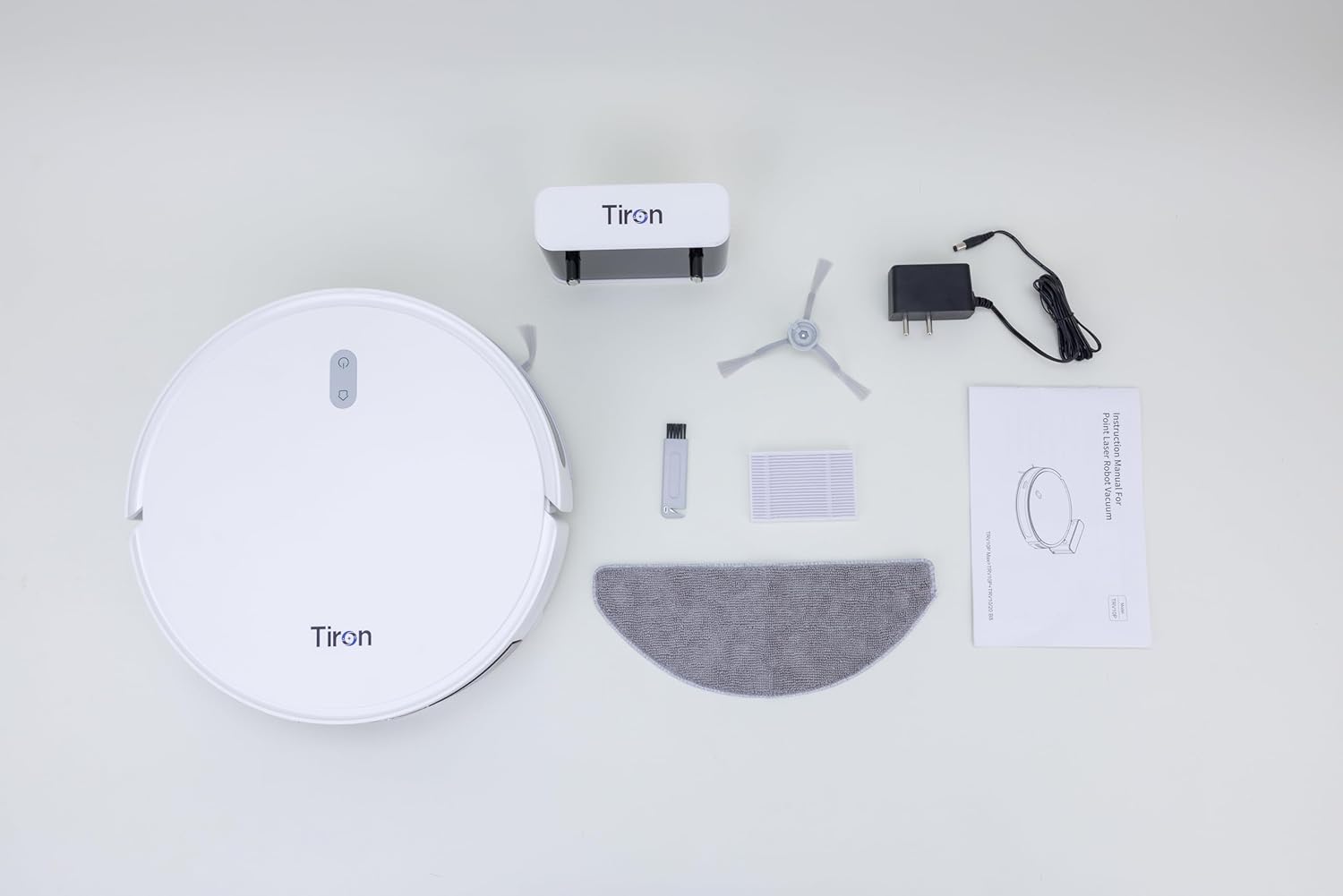 TIRON TRV 10P Robotic Vacuum Cleaner |Dual Action Cleaning, Powerful 5000 Pa Hyper Suction, 2600mAh Battery, Smart Point Laser Sensors | Automatic Mopping Machine, White