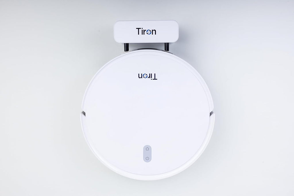 TIRON TRV 10P Robotic Vacuum Cleaner |Dual Action Cleaning, Powerful 5000 Pa Hyper Suction, 2600mAh Battery, Smart Point Laser Sensors | Automatic Mopping Machine, White