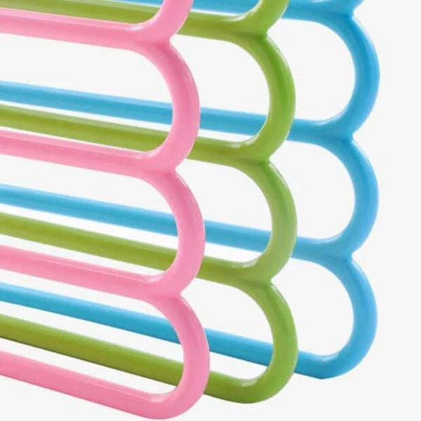5 in 1 Multipurpose Plastic Hanger, Assorted 5-Layer -  Set of 3