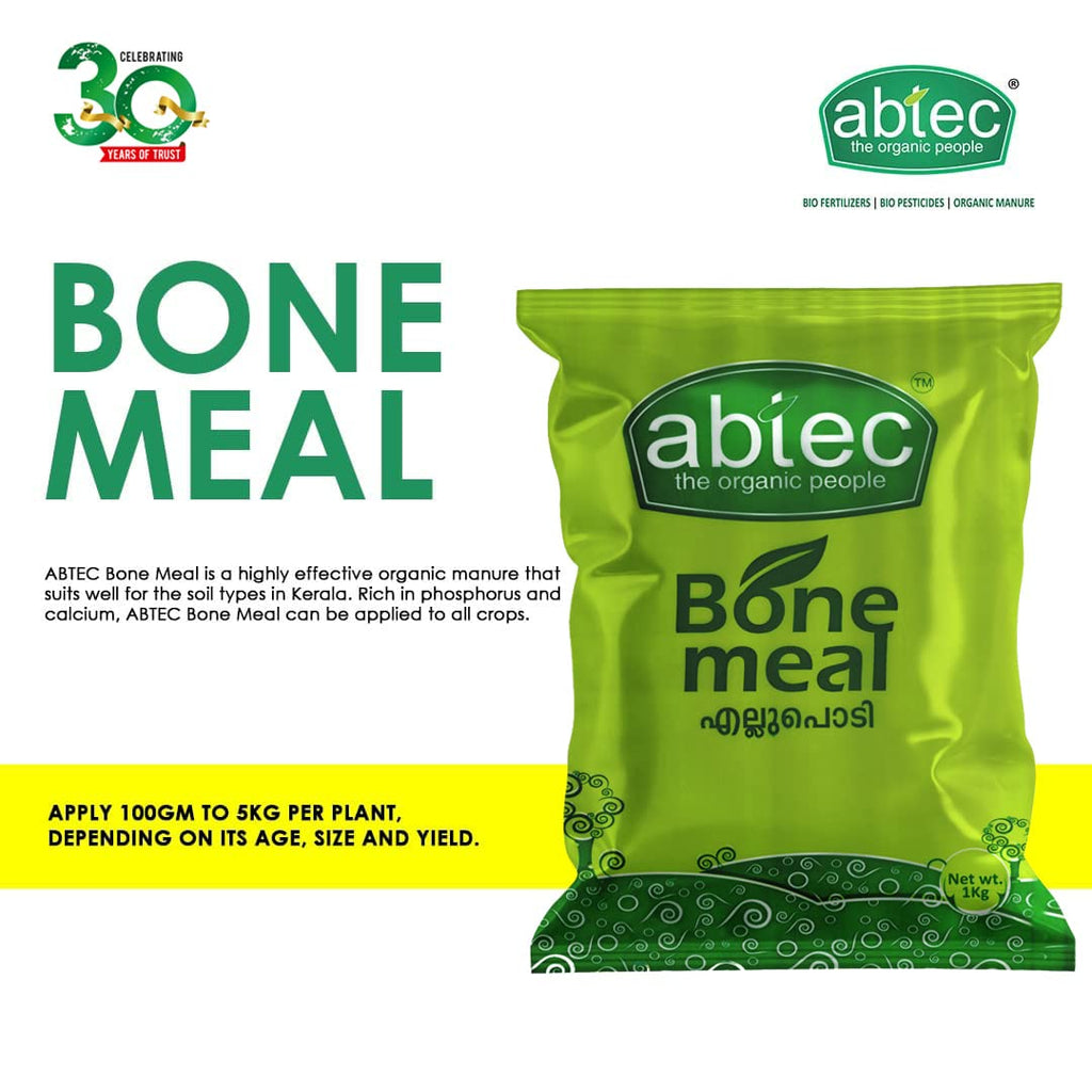 abtec, the organic people Bone Meal Organic Plant Fertilizer Manure, for Root Development and Increased Yield, Suitable for All Crops - 1 Kg