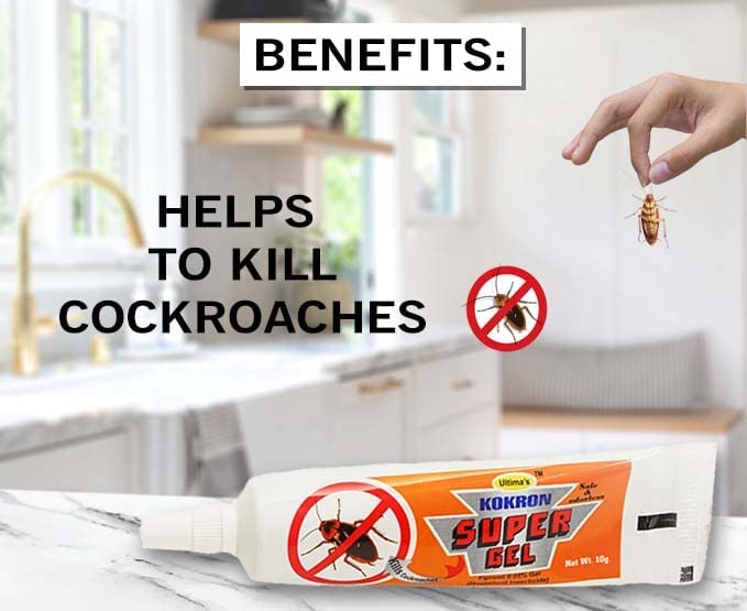 Ultima's Kokron Super gel For Cockroach Killer in kichen and home Cockroach bait gel/Anti Roach Gel/Cockroach Repellent Fast Acting Ouderless 15 Grams Pack of 1
