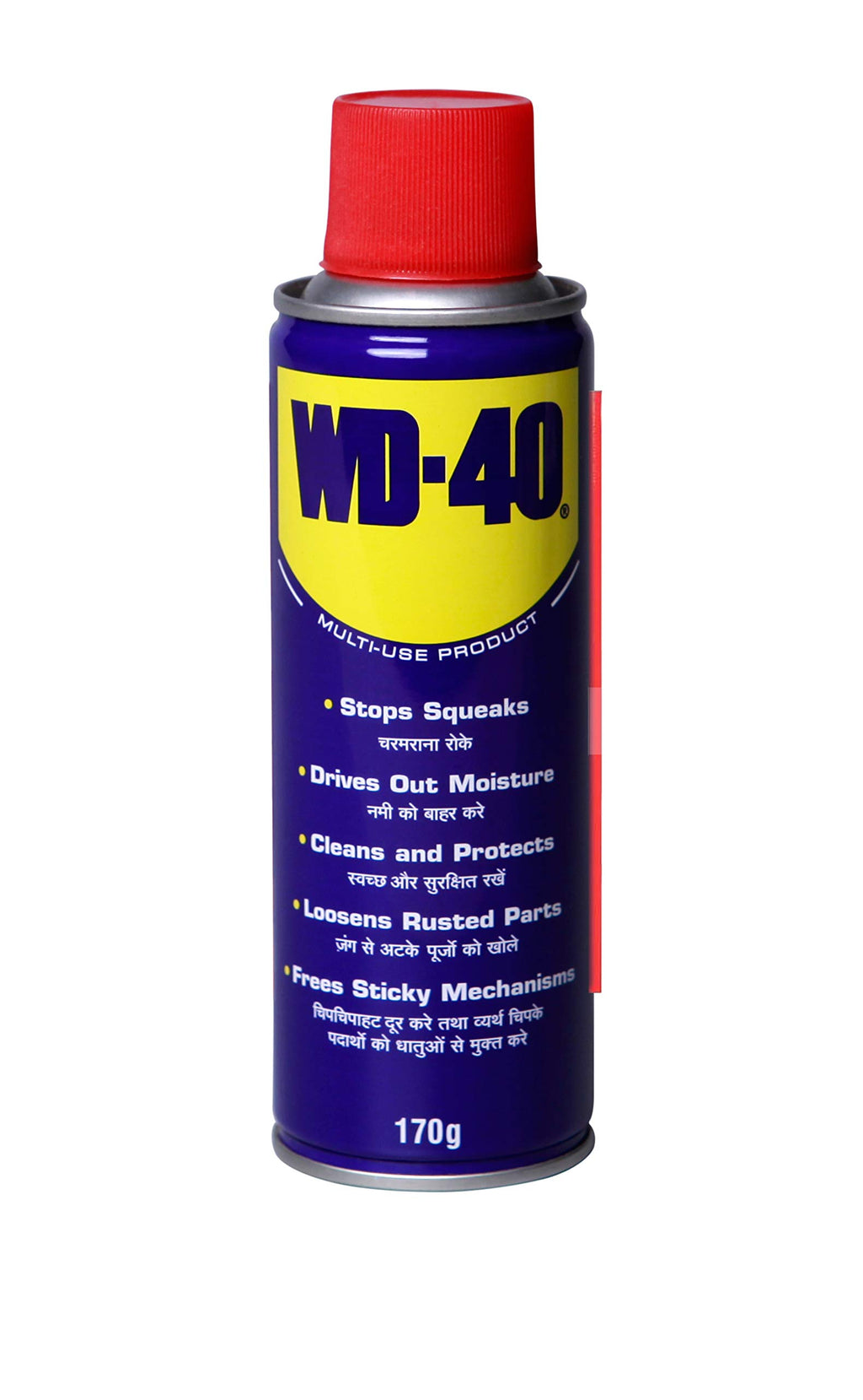 WD-40, Multipurpose Spray, Lubricant, Rust Remover, Cleans Bike Chains, Squeak Noise Remover, Stain Remover, and Cleaning Agent, 170g