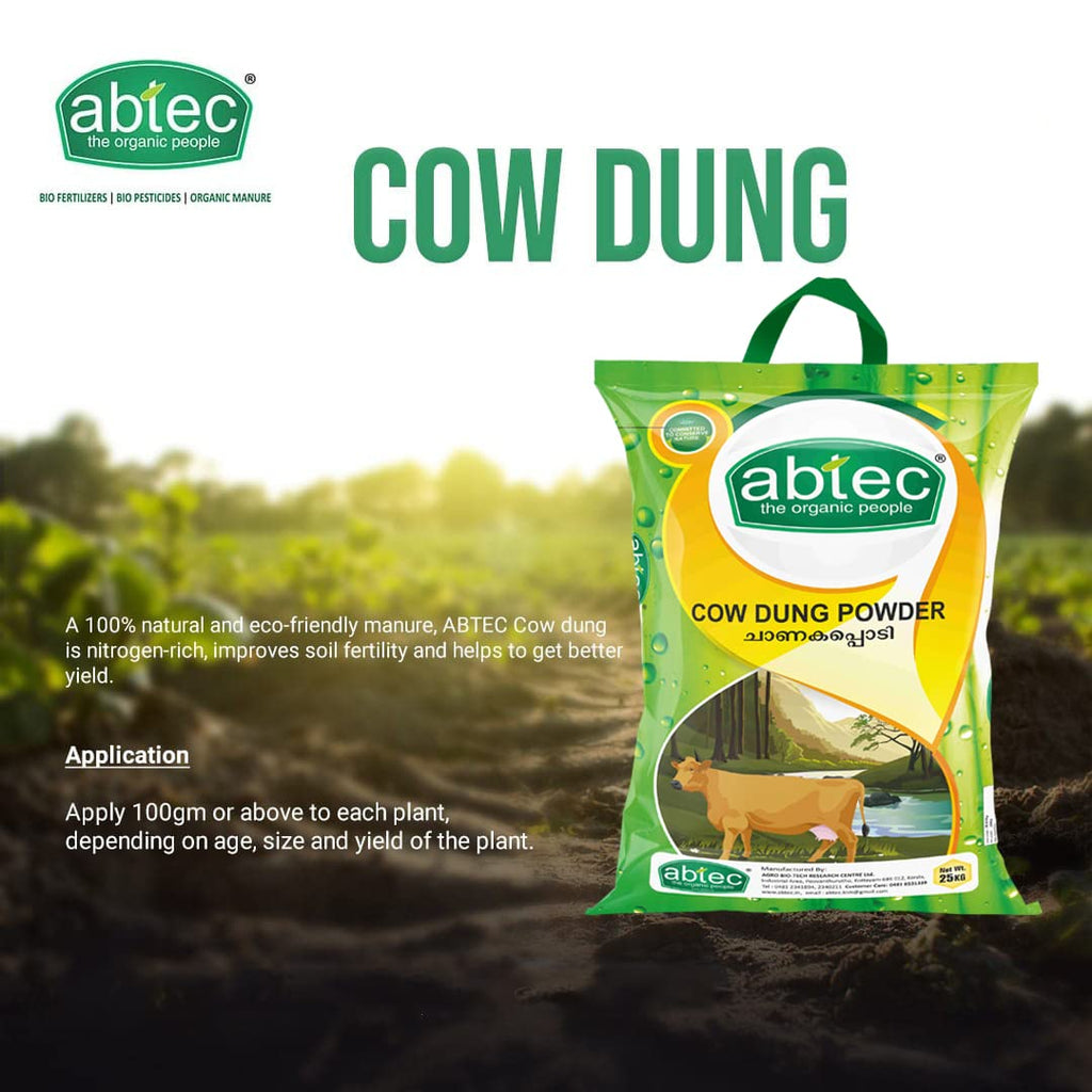 abtec, the organic people Cow Dung Powder Organic Fertilizer Manure, Suitable for All Plants - 5 Kg