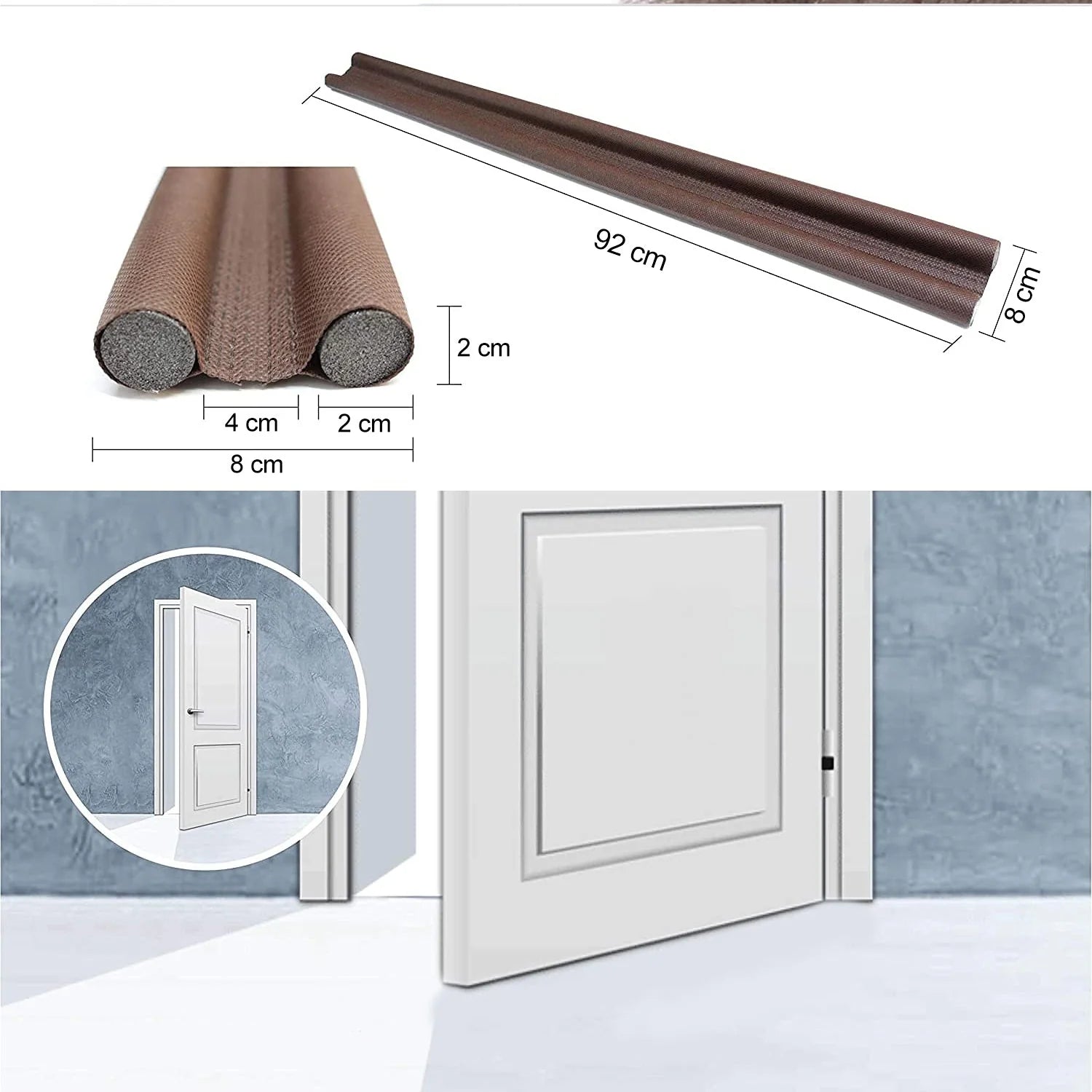 Gap Filler for Door Bottom Seal Strip - Sound-Proof, Reduce Noise, Energy Saving Door Stopper for Reduce Door Dust, Door Guard for Home(Brown)