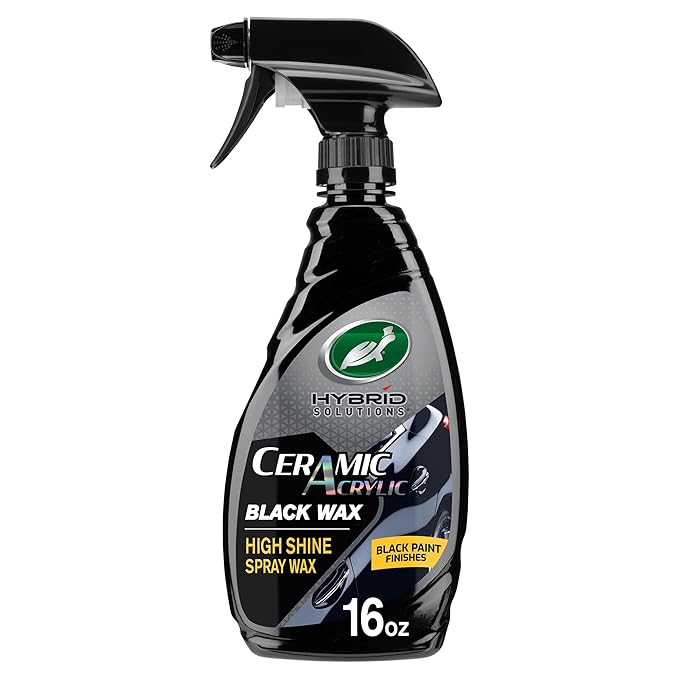 Turtle Wax Hybrid Solutions Ceramic Acrylic Black Spray Car Wax, 500ml, Pack of 1, Formulated for Black Car Paint, Restores and Protects with Ceramic Coating Leaving Long Lasting Protection