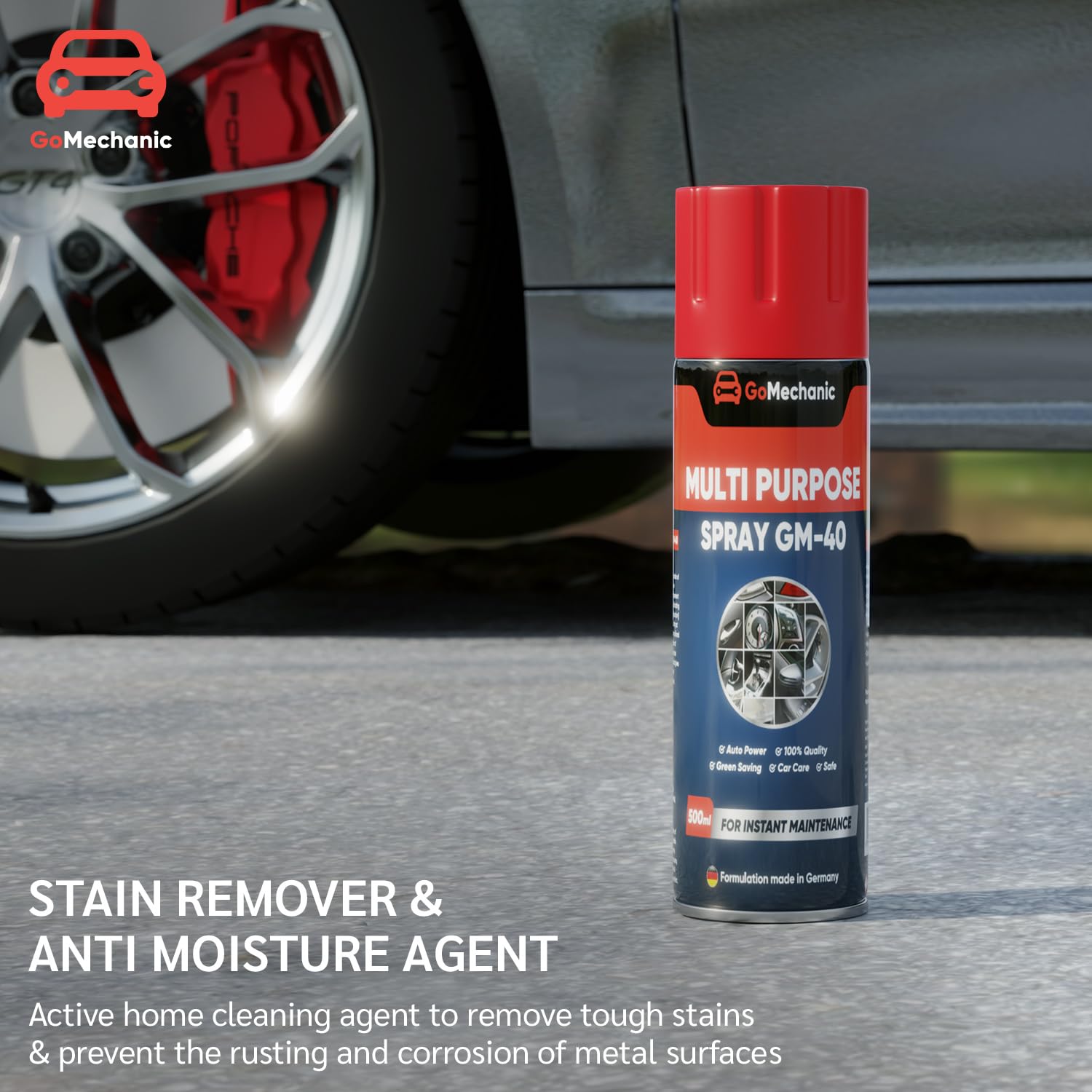 GoMechanic Multipurpose Lubricant Spray 400ml- Advanced Formula for Rust Prevention, Moisture Displacement, and Smooth Operation-All Purpose Cleaner for Home Improvement, Lubrication