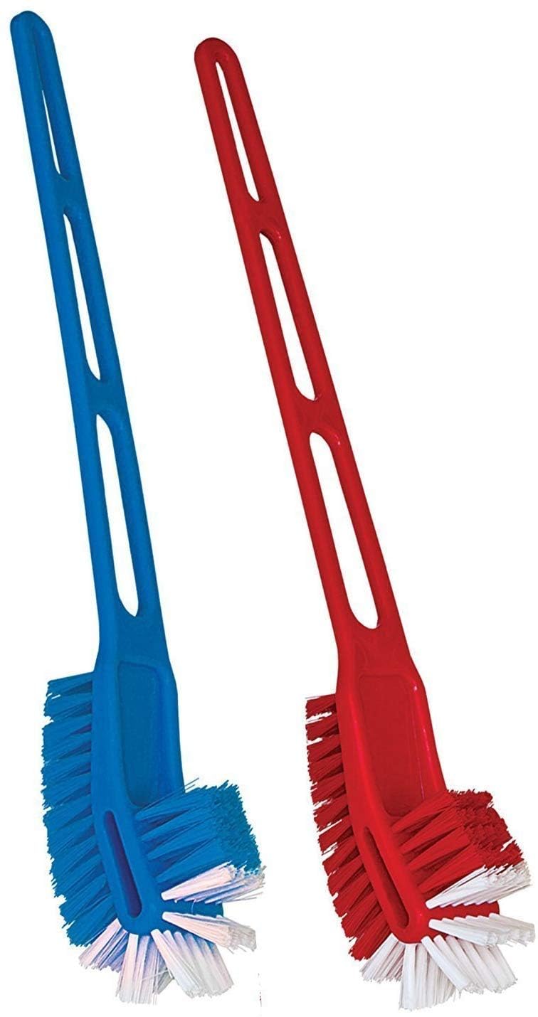 Double Sided Toilet Cleaner Brush for Cleaning Indian and Western Style Toilets, Sea Green Color Virgin Plastic Bathroom Toilet Cleaning Brush (Pack of 1)