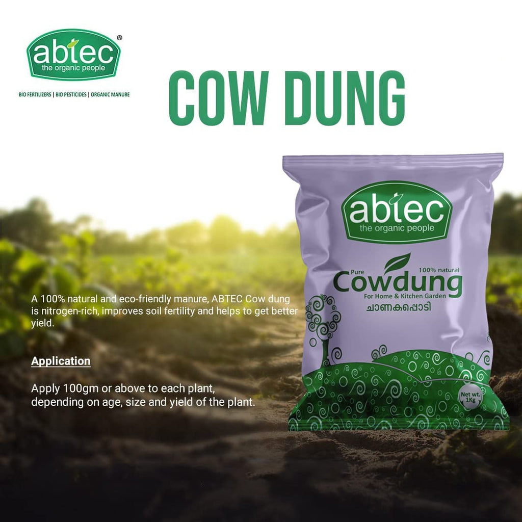 abtec, the organic people Cow Dung Powder Organic Fertilizer Manure, Suitable for All Plants - 1 Kg