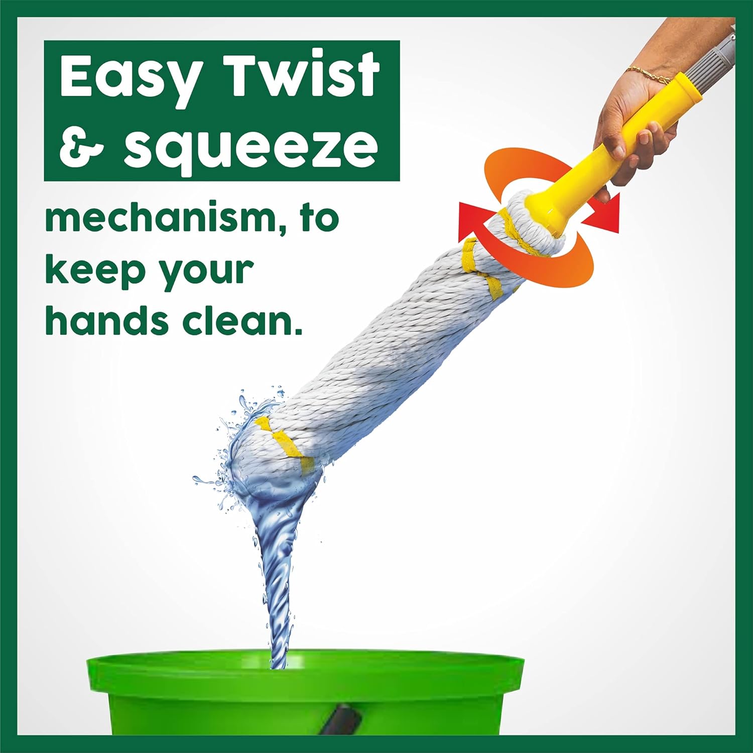 Squeezee Cotton Mop Perfect for Cleaning Hardwood,Laminate,Tiles,Pocha for Floor Cleaning