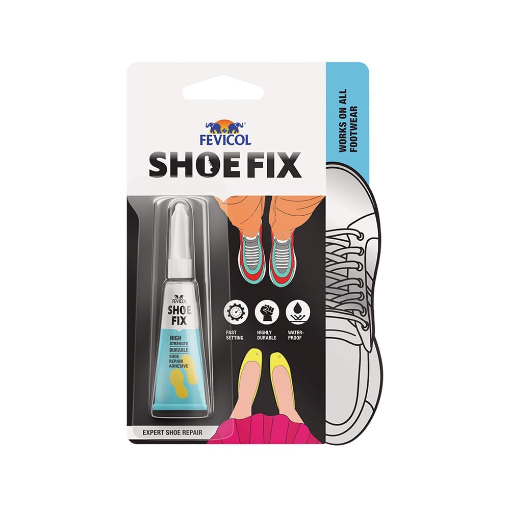 FEVICOL SHOEFIX 2 GM | Expert Shoe Repair Glue (Clear) | Swift Repairs, Waterproof, Easy to use & Unmatched Durability | Works on all Shoes - Formal, Sports, Crocs, Sneakers, School