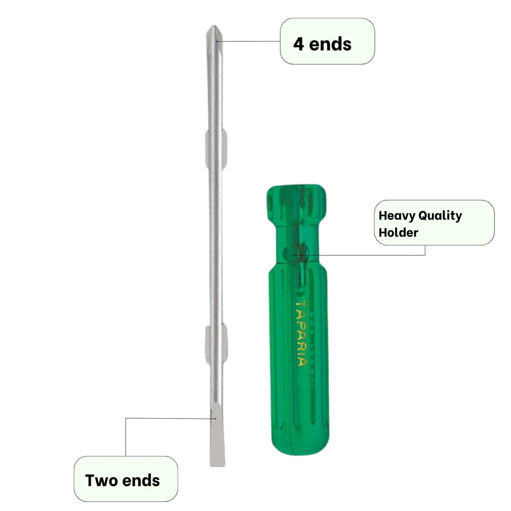Taparia Combination Plier 8-inch,Kamal Line Tester, Taparia 2in1 Screwdriver - 4-Pcs. Hand Tool Kit (4 Tools)