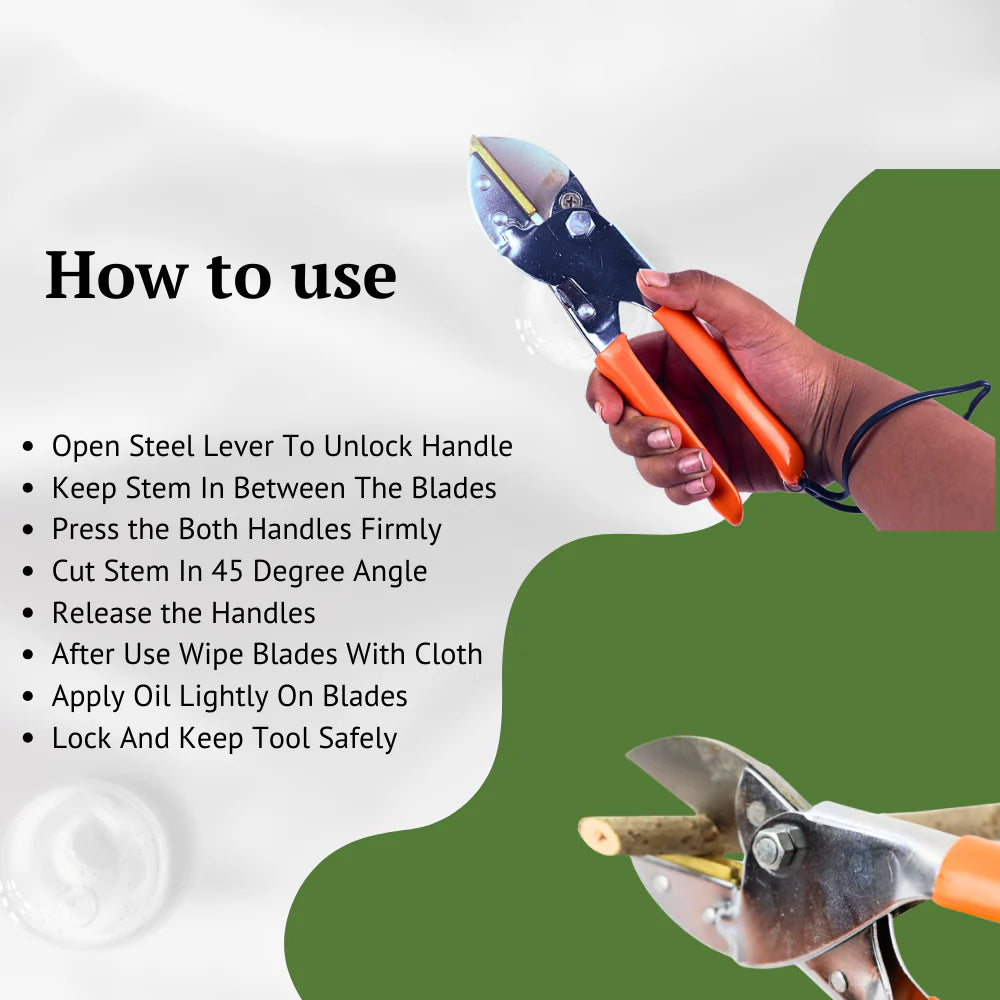 Steel Blade Heavy Duty Plant Cutter | 8" Length Hard Stem Scissor Razor Sharp Hand Pruning Anvil Shear | Item No: VAPS-032 | Garden Roll Cut Pruner | Branch Cutter, Tree Pruner