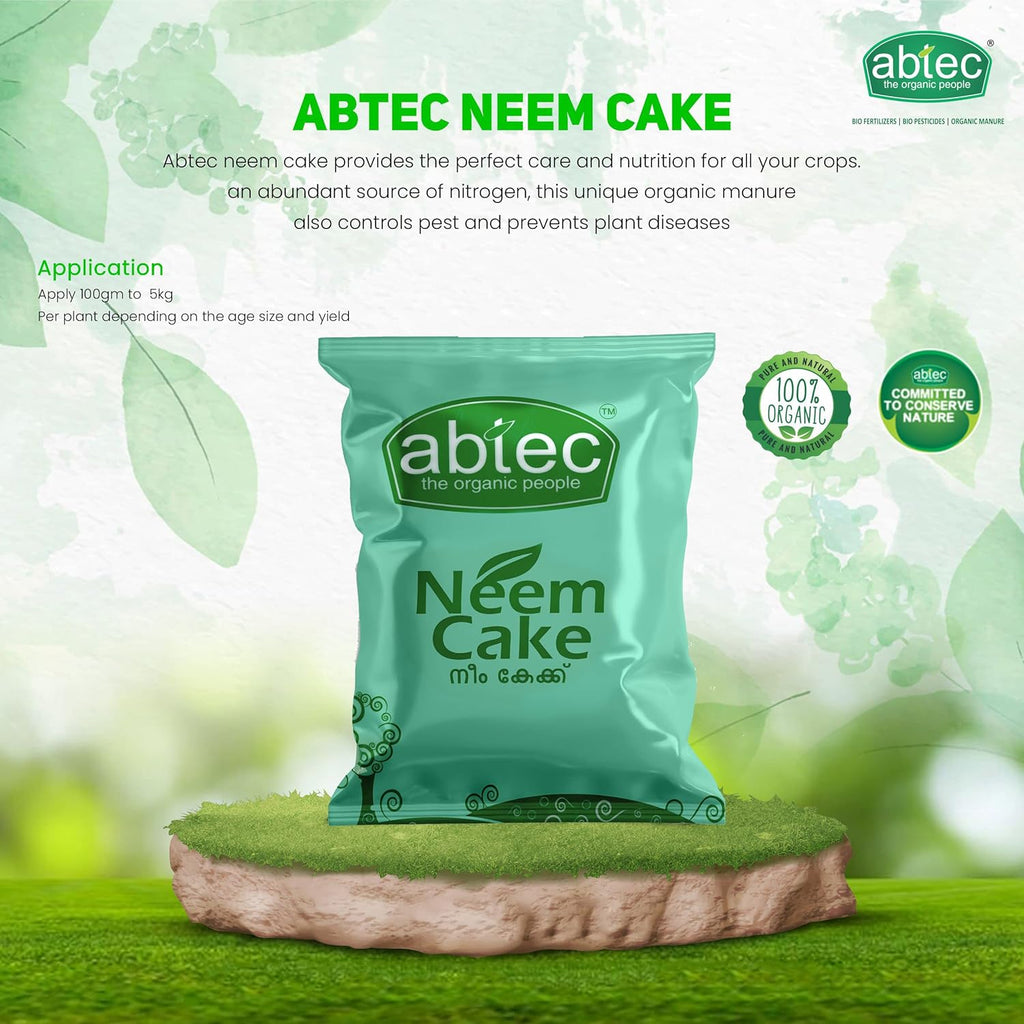 abtec, the organic people Organic Manure Neem Cake With Micro Nutrients, Controls Plant Diseases and Pests Effective Against Nematodes, Suitable for All Crops - 2 Kg