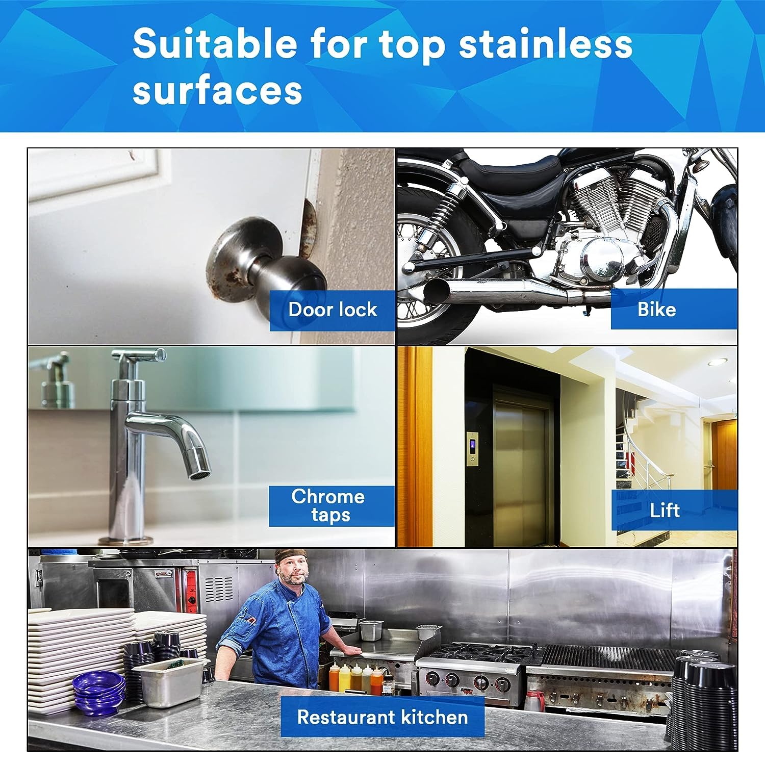 3M Stainless Steel Cleaner & Polish, Cleaning Spray Foam, Ready to Use Cleaner for Metal Surfaces, Remove Water Stain Mark & Fingerprints, Resists Streaking, Non Greasy & Pleasant Fragrance -283gm