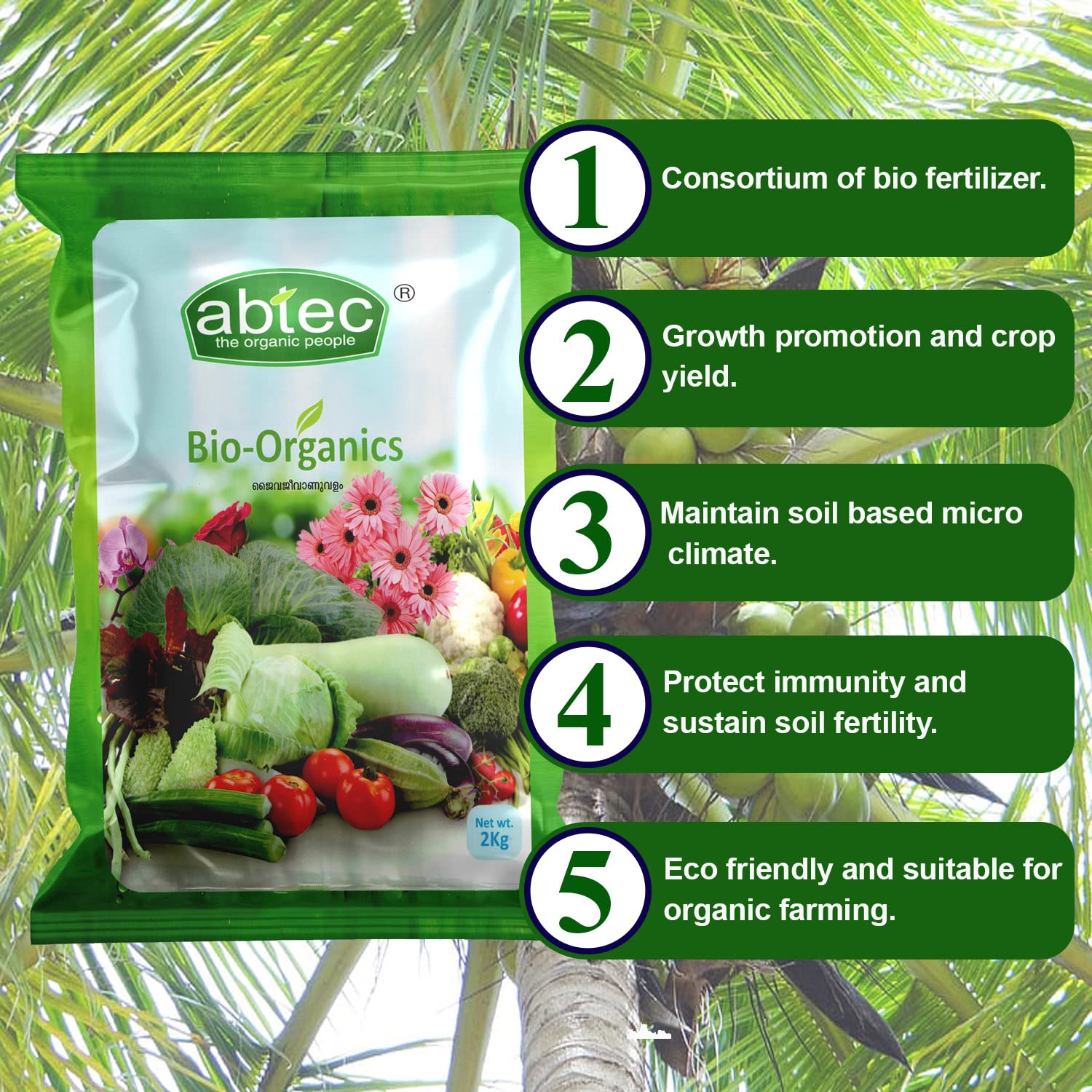 abtec, the organic people Bio-Organics Combination Of Organic Manure Bio Fertilizers for Plant Nutrition - 2 Kg