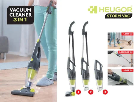 HEUGOR Storm Vac 900W, 14.5 kPa Suction, Corded, 600ml Dust Bin, HEPA Filter, 3 in 1 Hand-held Vacuum Cleaner