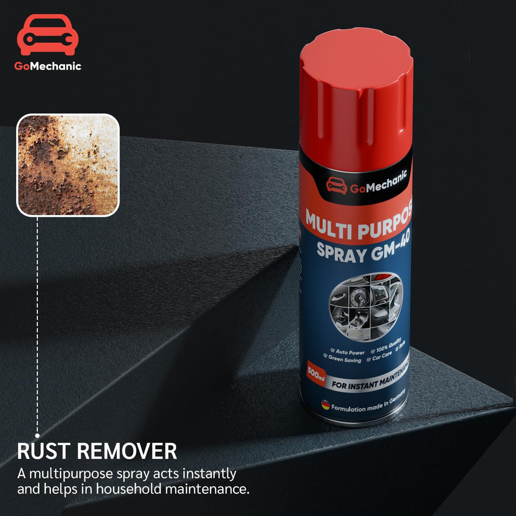 GoMechanic Multipurpose Lubricant Spray 400ml- Advanced Formula for Rust Prevention, Moisture Displacement, and Smooth Operation-All Purpose Cleaner for Home Improvement, Lubrication