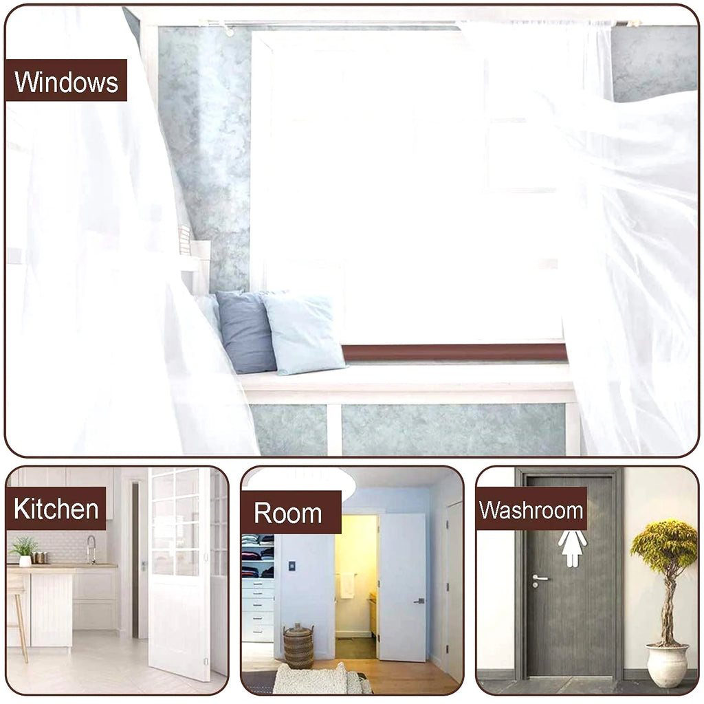 Gap Filler for Door Bottom Seal Strip - Sound-Proof, Reduce Noise, Energy Saving Door Stopper for Reduce Door Dust, Door Guard for Home(Brown)