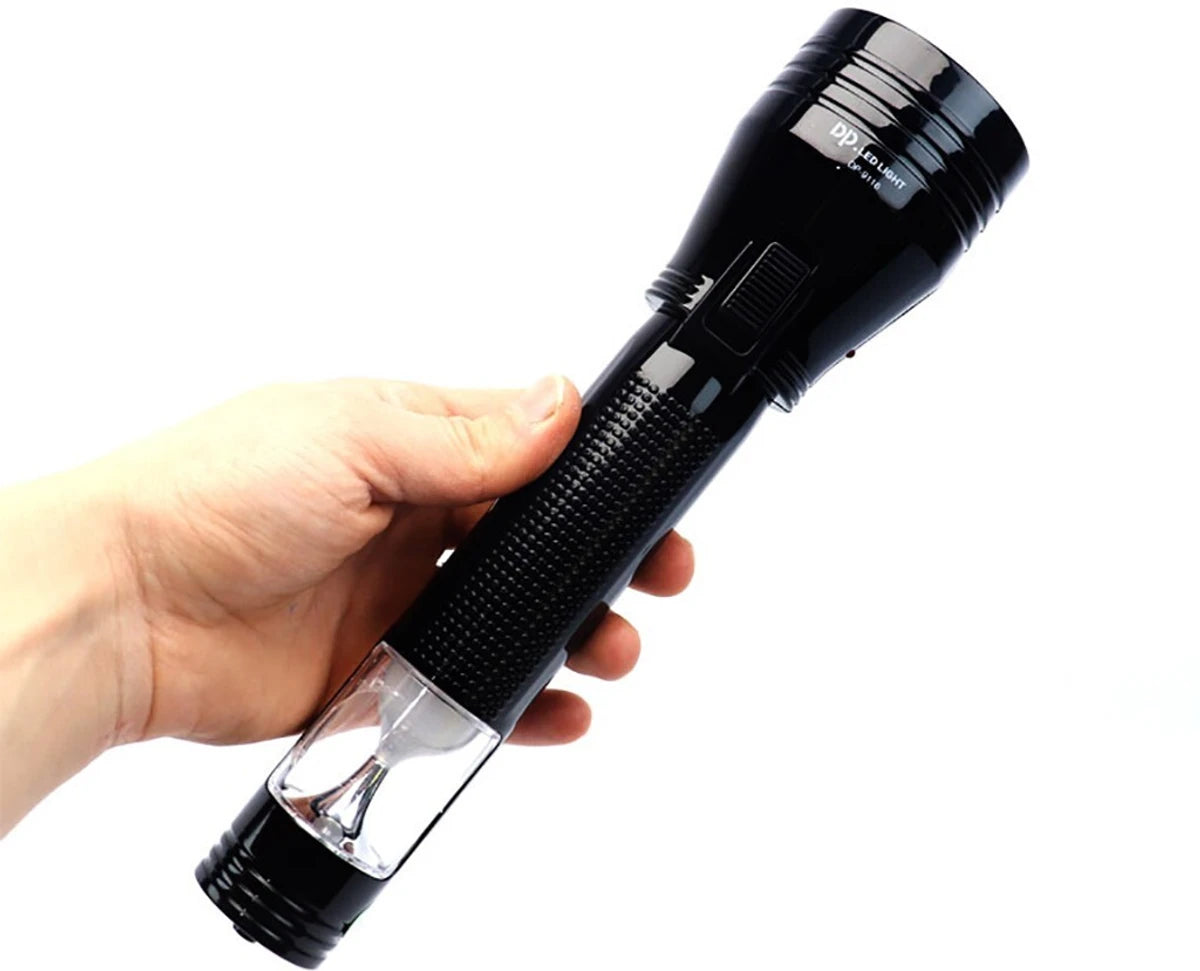 Dp 9116 (RECHARGEABLE LED TORCH) Torch (Black, 24.5 cm, Rechargeable)