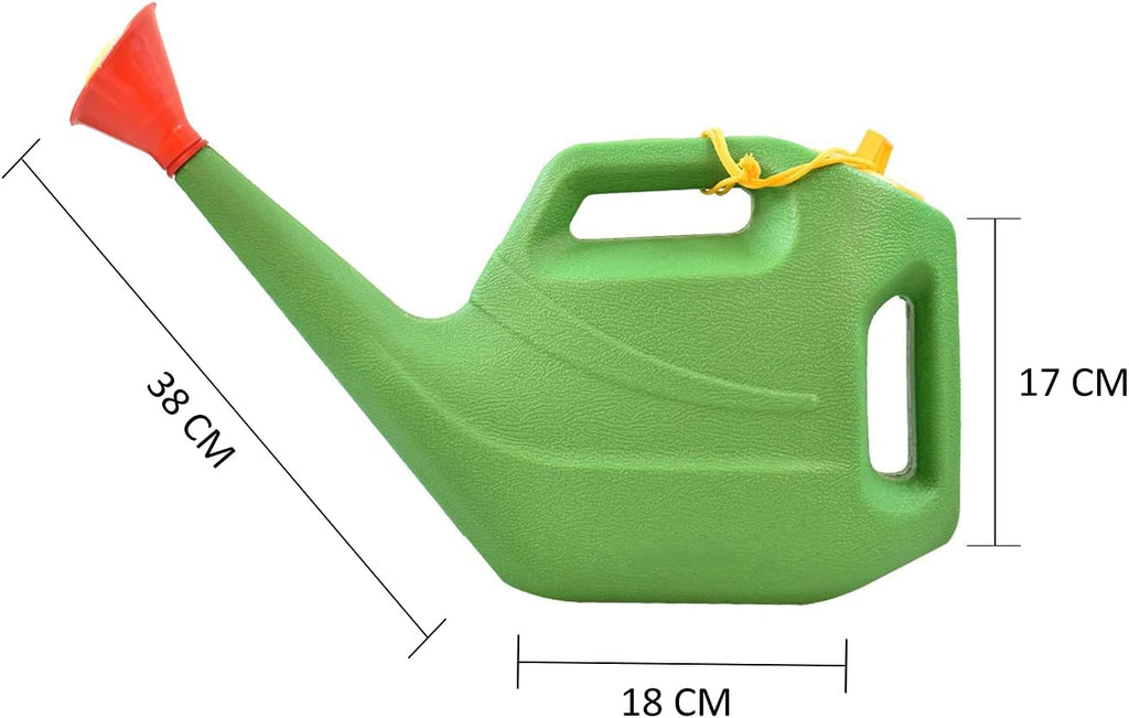 Watering Can (5L) | Plastic Green Water Can with Sprayer for Plants/Garden | Indoor Outdoor Watering Shower Can | Sprinkler for Plants | Watering Hand Bottles for Garden |