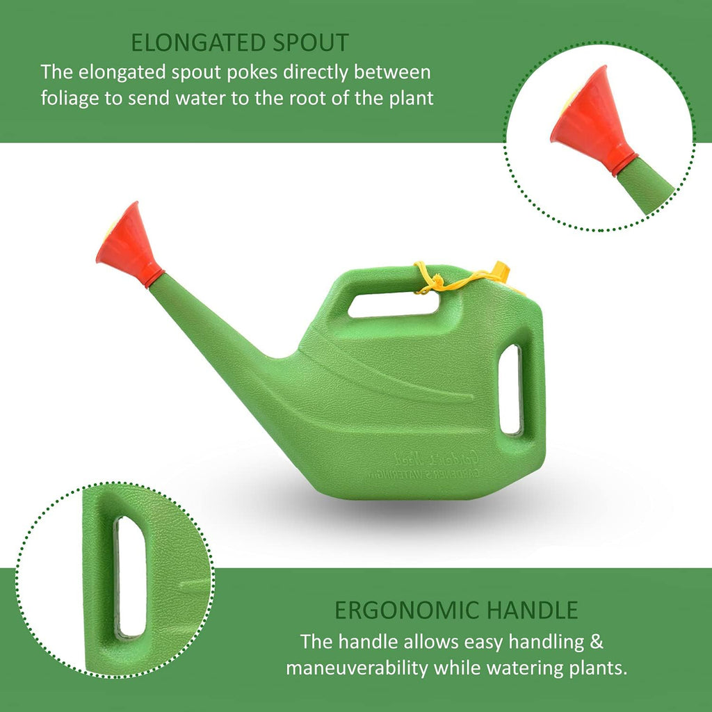 Watering Can (5L) | Plastic Green Water Can with Sprayer for Plants/Garden | Indoor Outdoor Watering Shower Can | Sprinkler for Plants | Watering Hand Bottles for Garden |