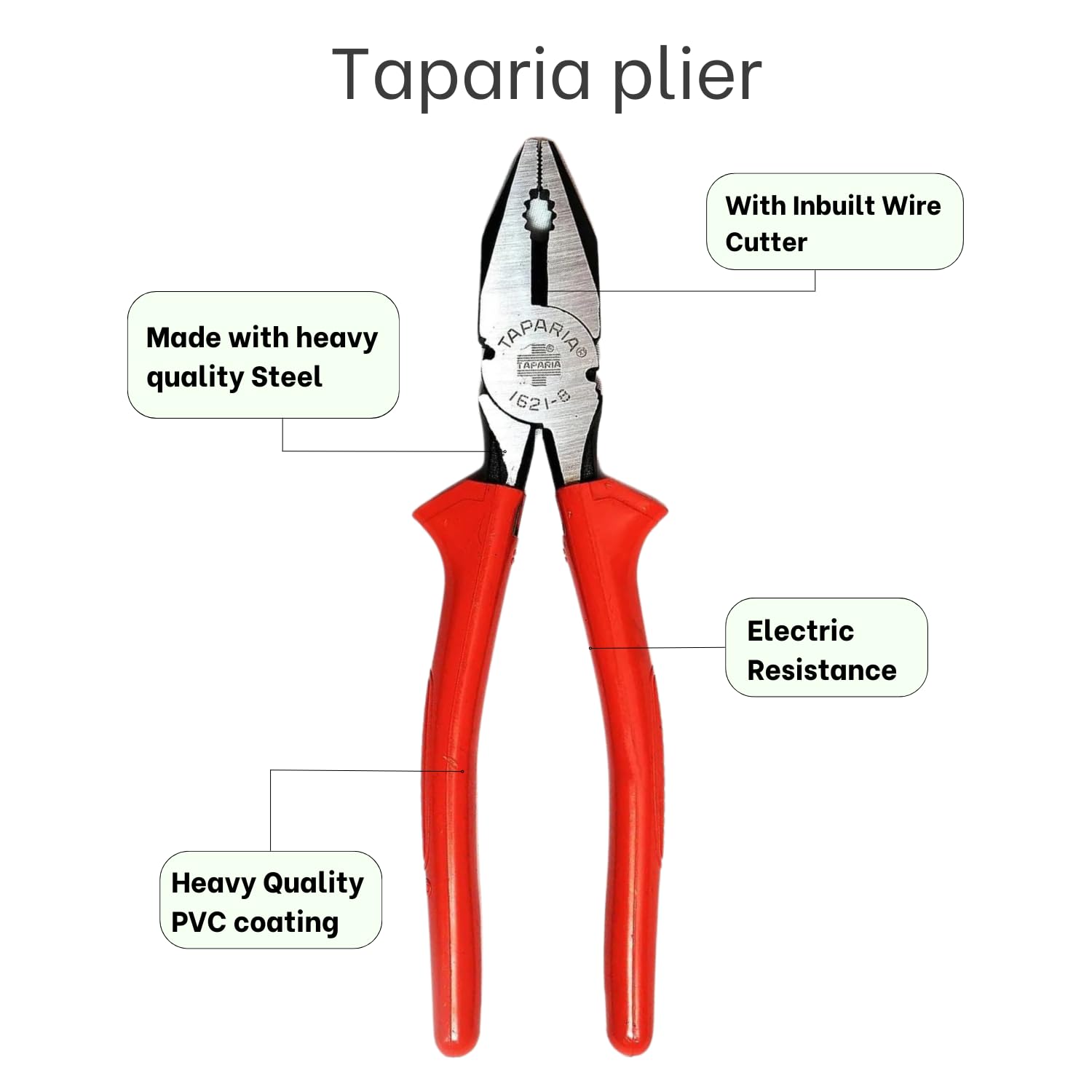 TAPARIA Insulated Lineman Combination Cutting Piler 210 MM / 8"